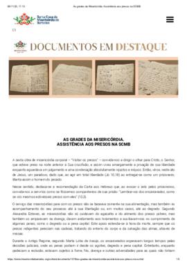 As grades da Misericórdia. Assistência aos presos