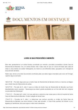 LIVRO IX DAS PROVISÕES E MERCÊS