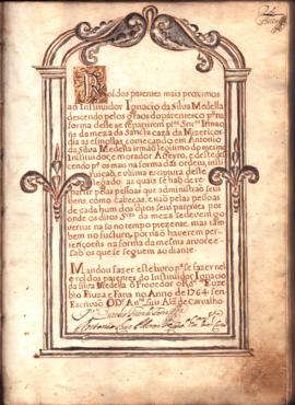 [Rol dos parentes de Inácio da Silva Medela]